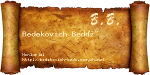 Bedekovich Bedő névjegykártya